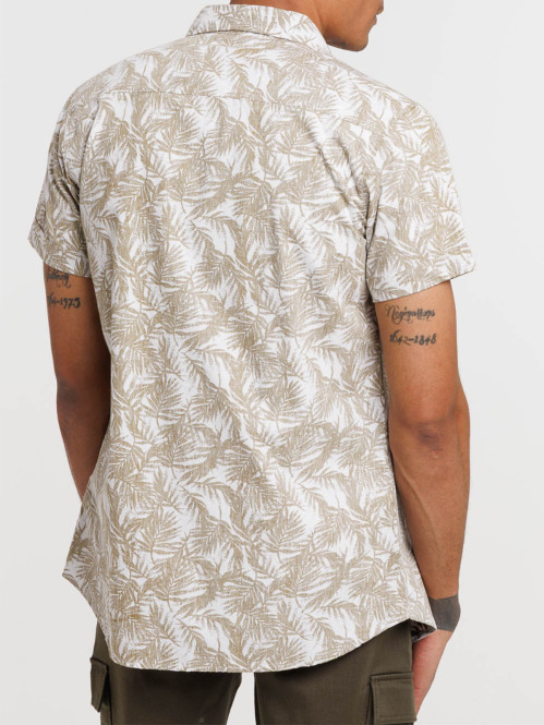Chemise motif feuilles de...