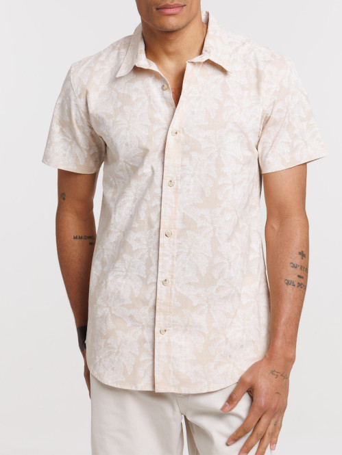 Chemise motif palmier homme