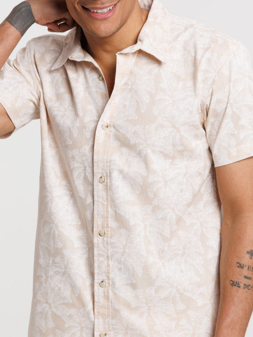Chemise motif palmier homme