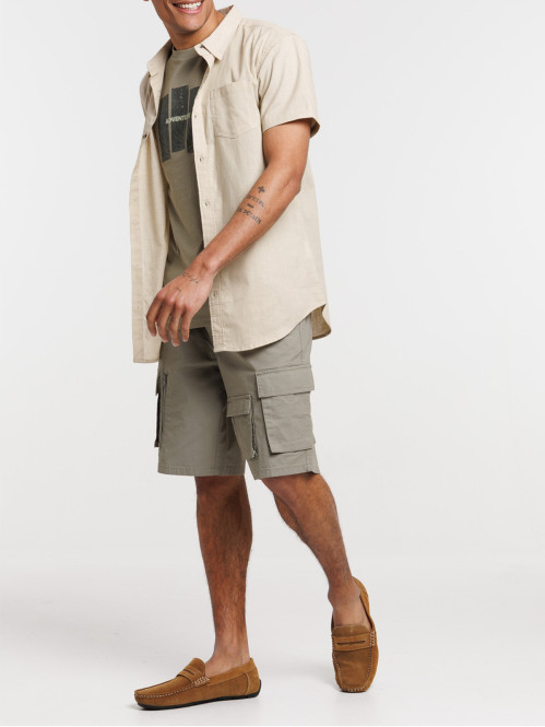 Chemisette beige grisé homme