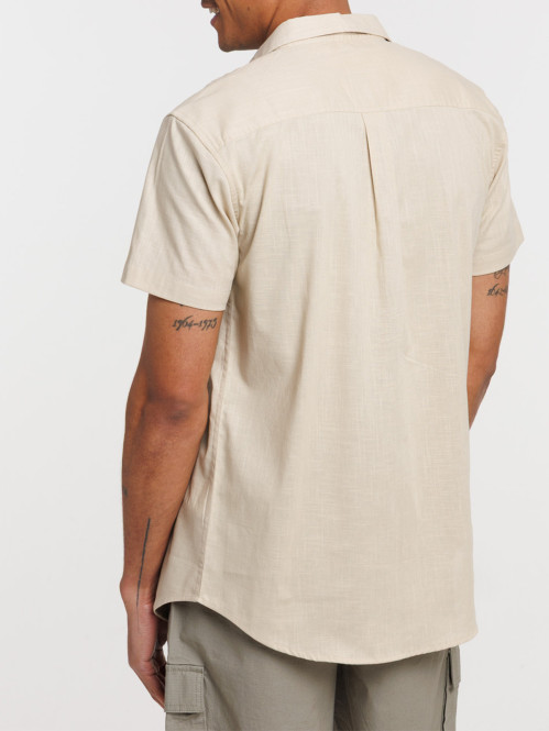 Chemisette beige grisé homme