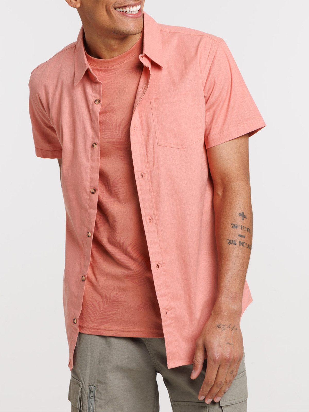 Chemisette rose sauvage homme Chemisette rose sauvage homme