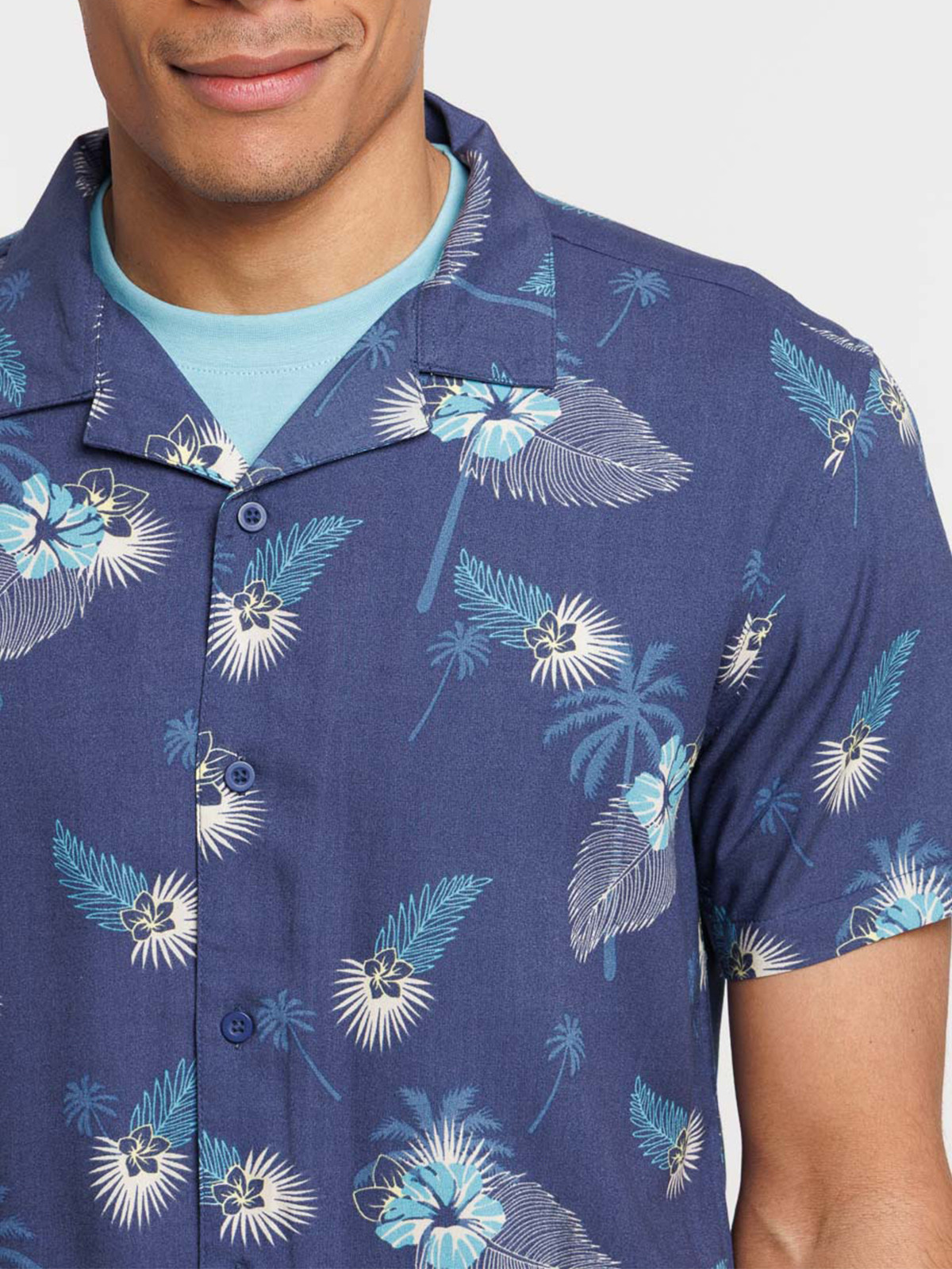 Chemisette fleurs tropicales homme