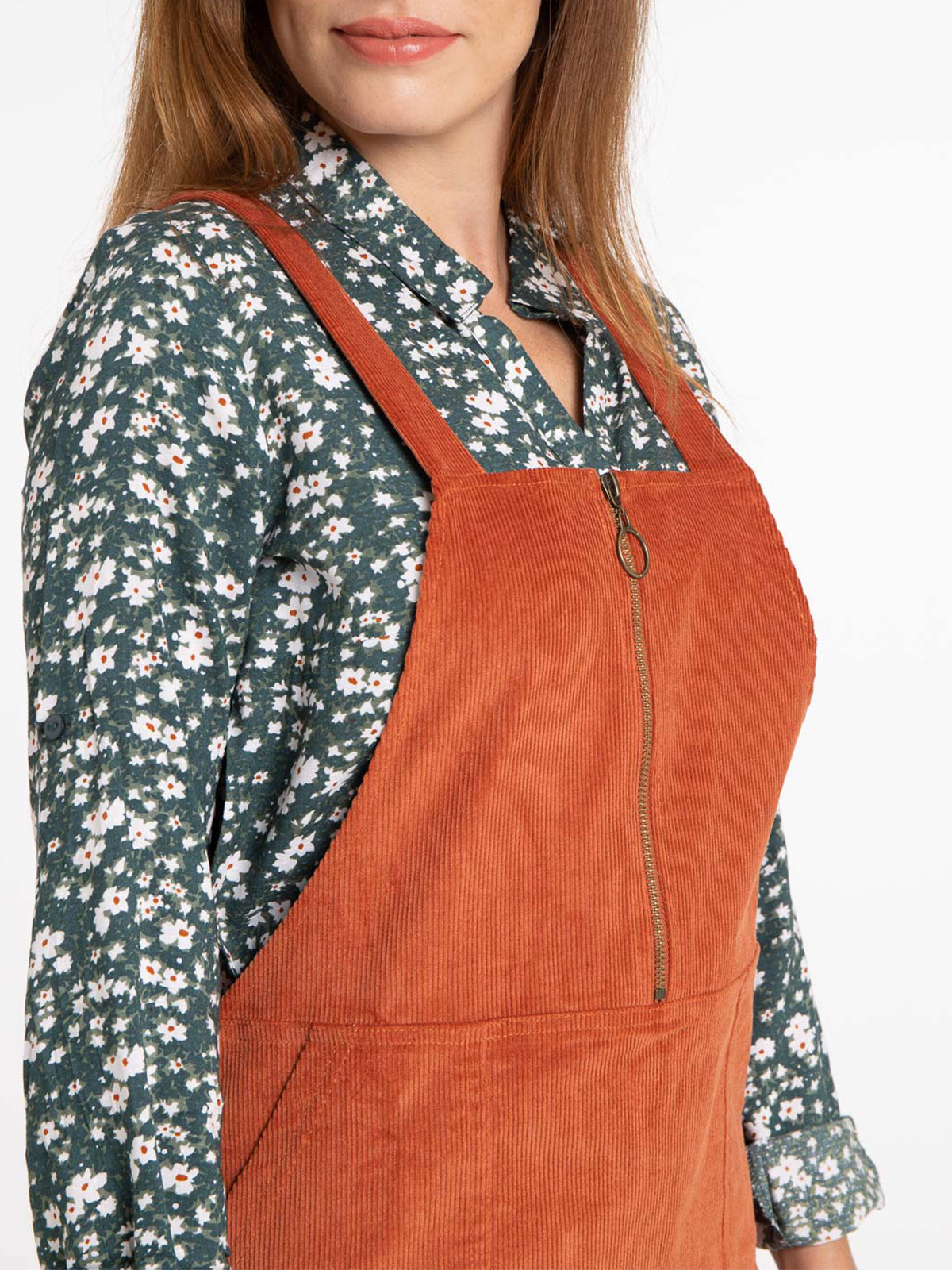 Robe salopette velours femme