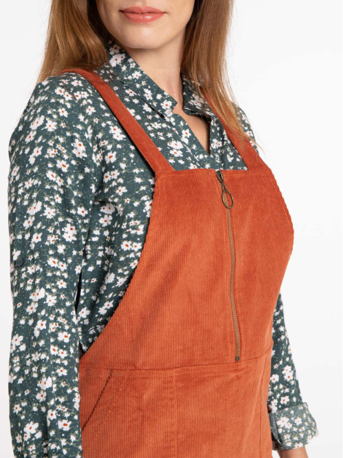 Robe salopette velours femme