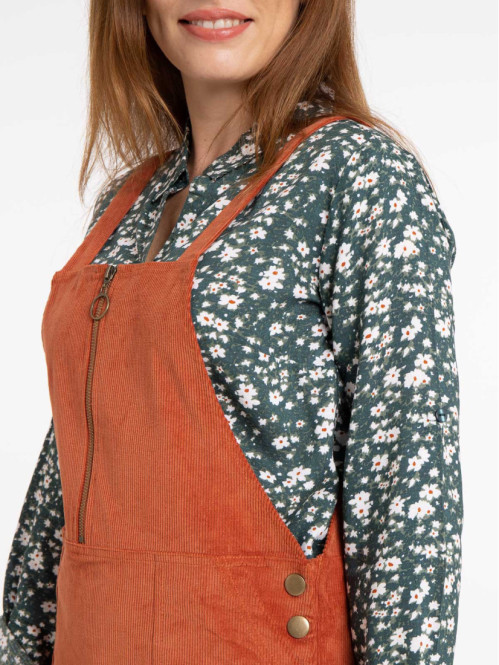 Robe salopette velours femme