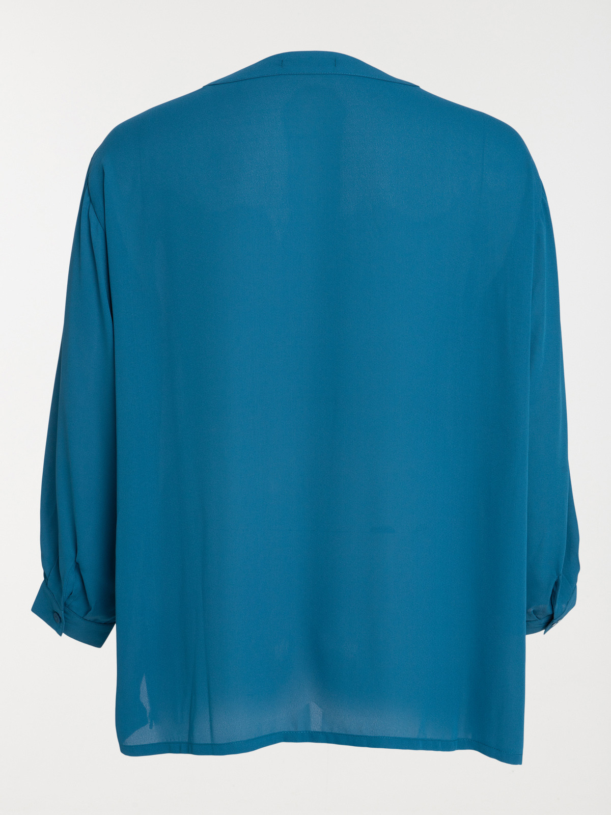 Blouse bleu paon grande taille femme