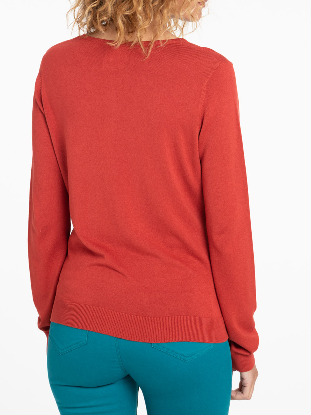 Gilet coloris rouille femme