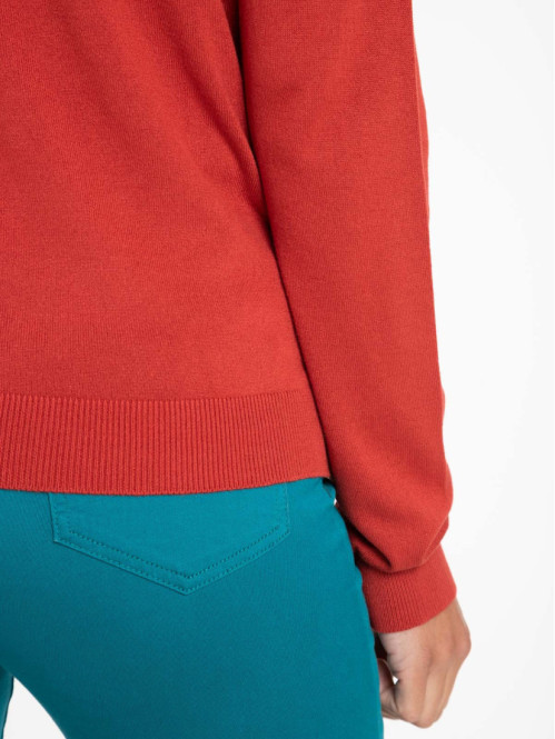 Gilet coloris rouille femme