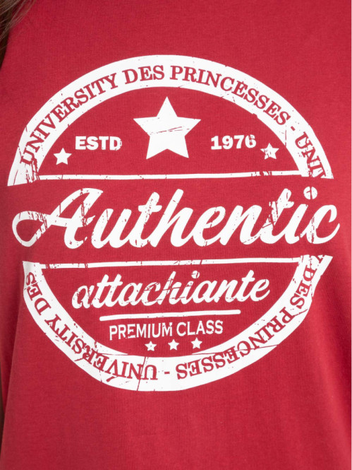 T-shirt bordeaux imprimé femme