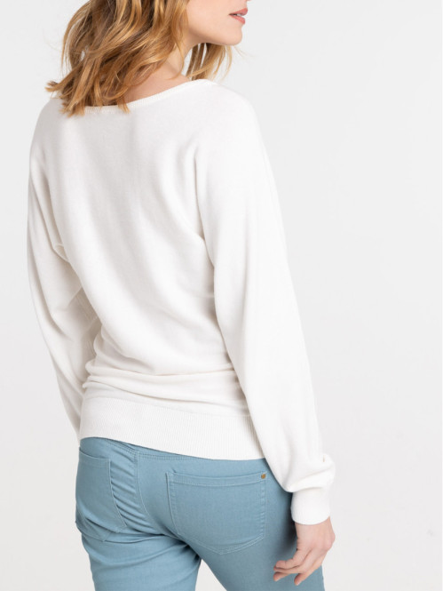 Pull écru manches longues...