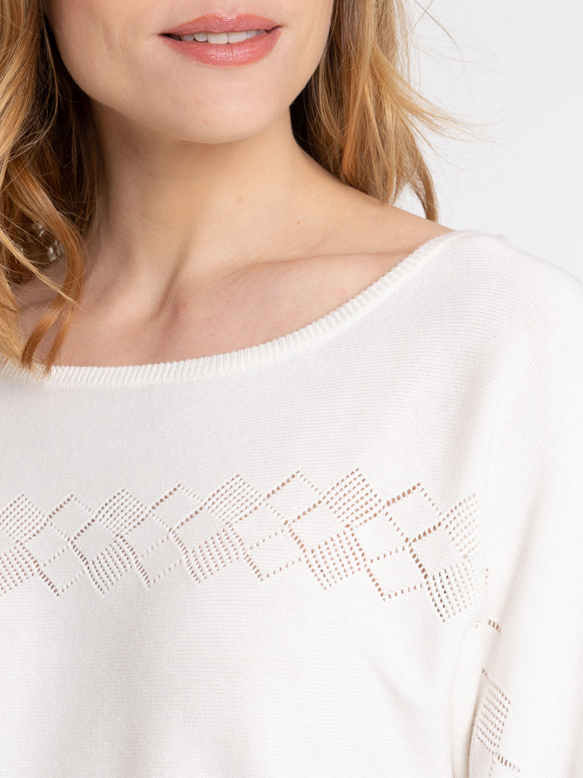 Pull écru manches longues femme Pull écru manches longues femme