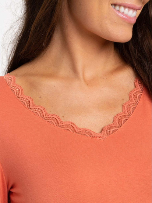 T-shirt femme orange sienne...