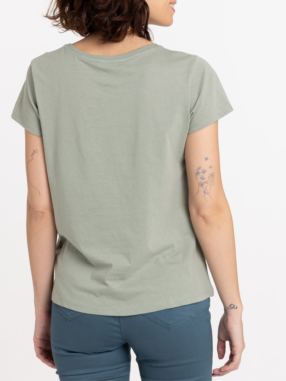 T-shirt tilleul grisé basique femme