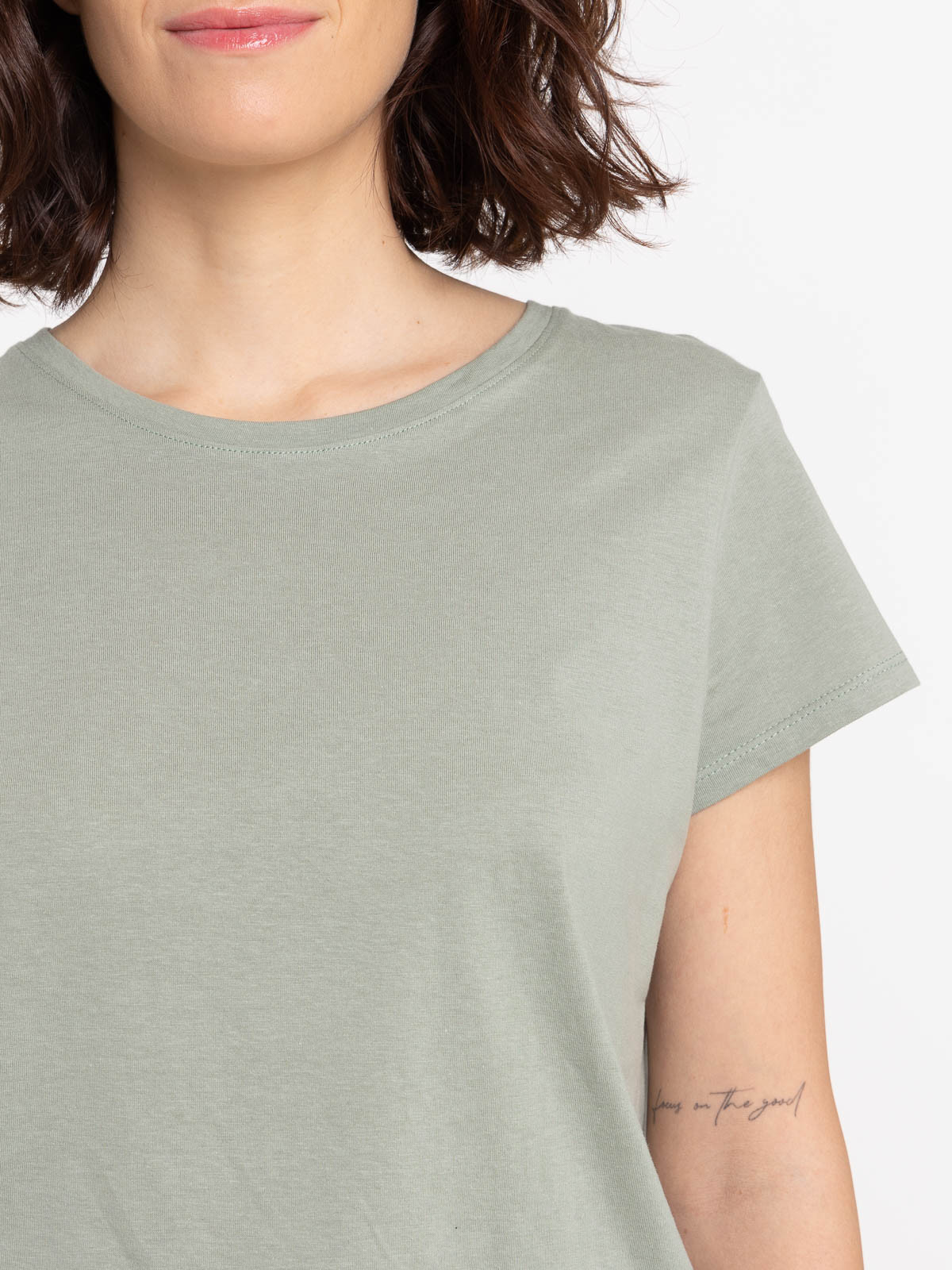 T-shirt tilleul grisé basique femme