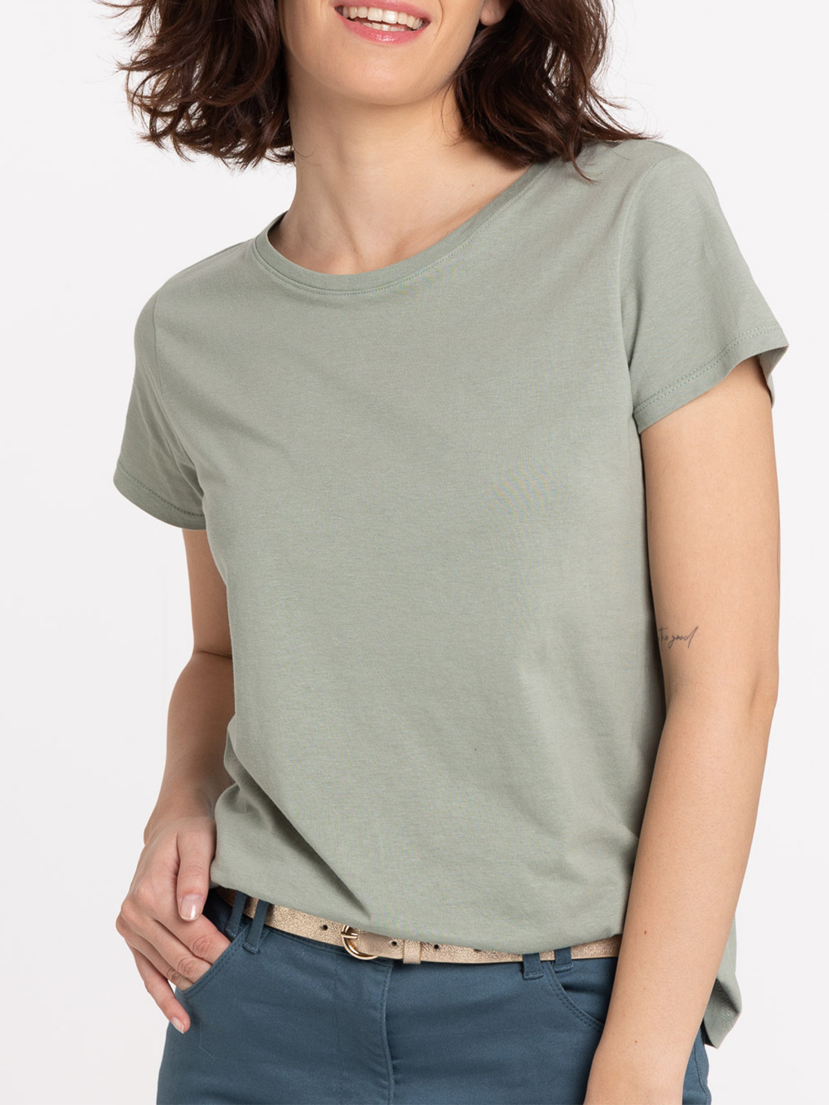 T-shirt tilleul grisé basique femme
