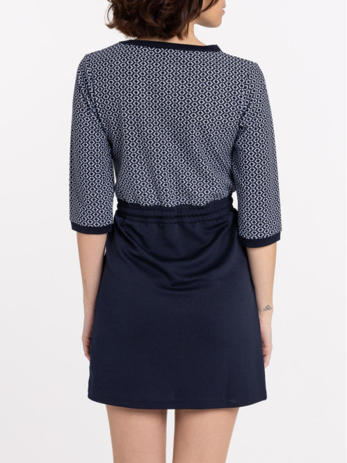 Robe imprimée marine navy...