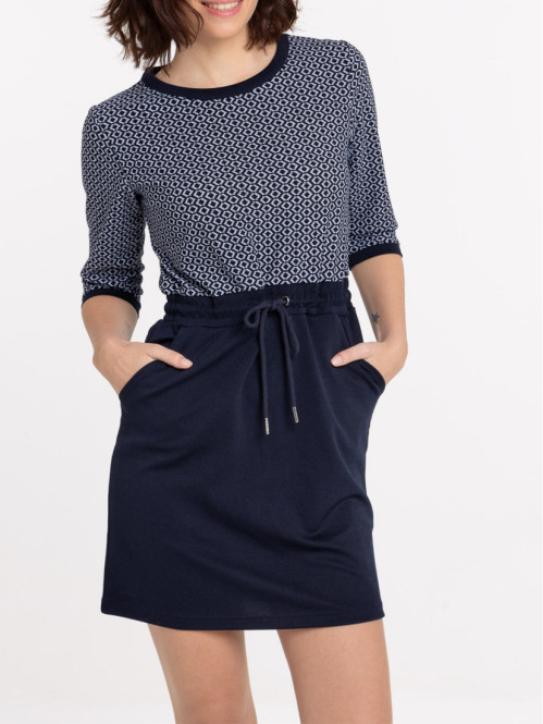Robe imprimée marine navy...