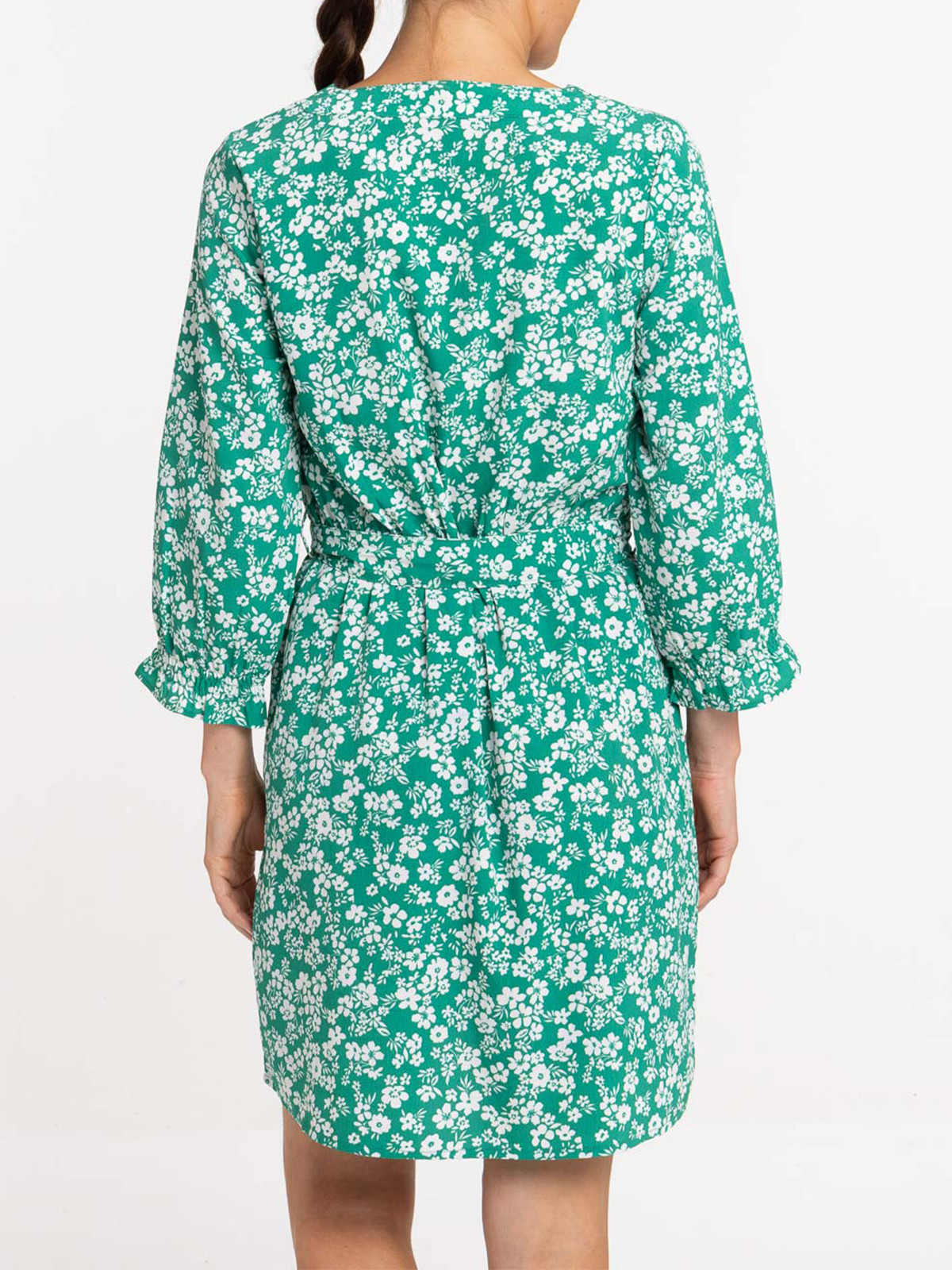 Robe vert bosphore imprimé fleuri femme