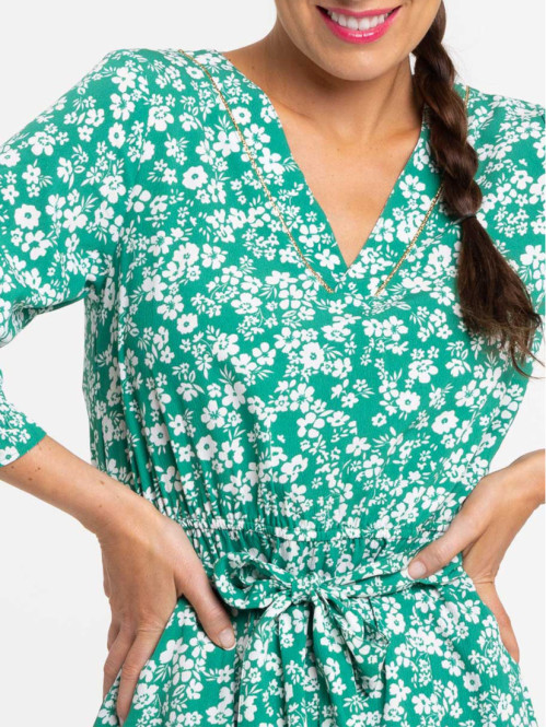 Robe vert bosphore imprimé...