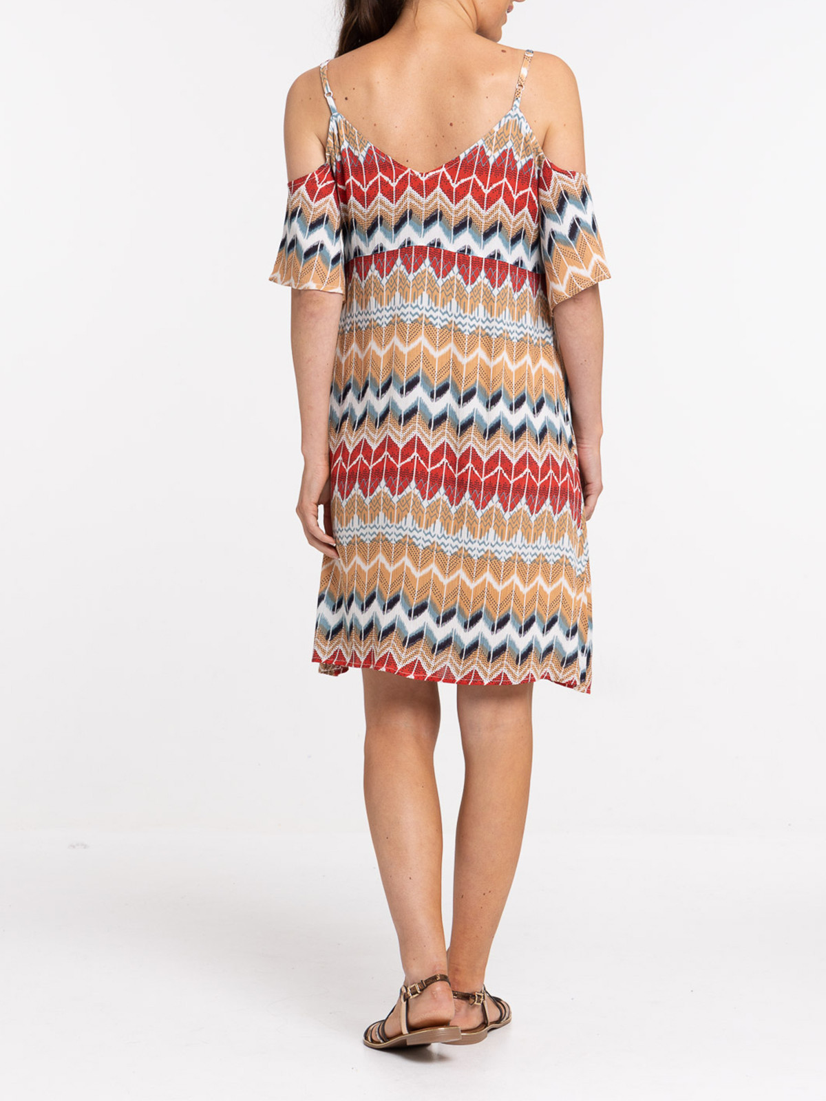 Robe imprimée col V femme