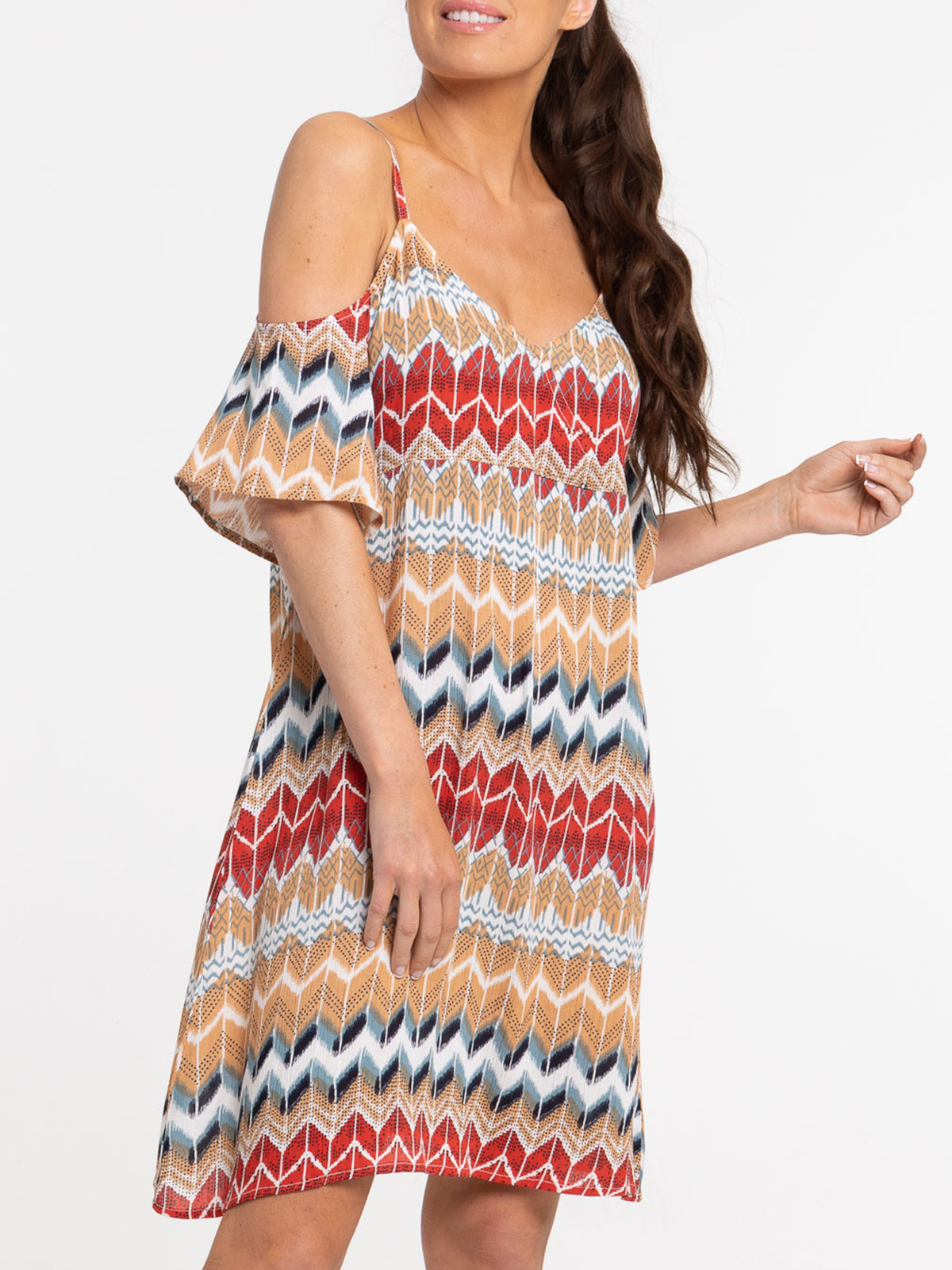 Robe imprimée col V femme