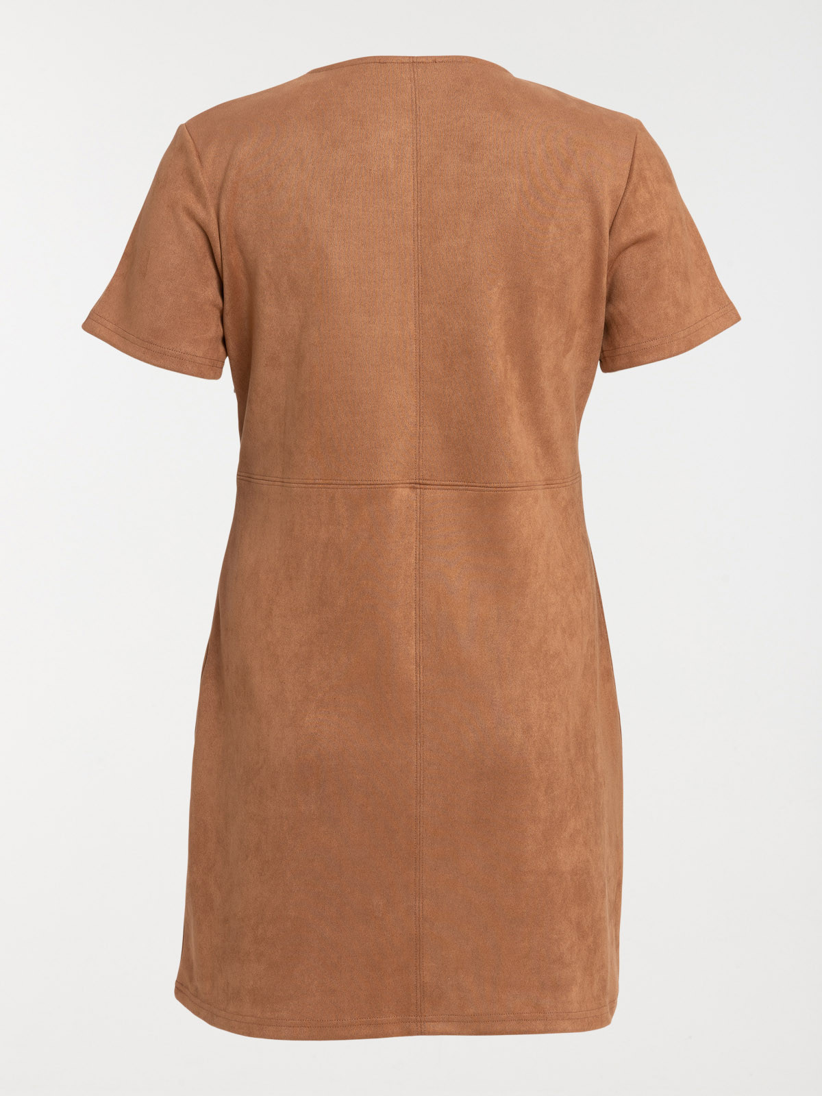 Robe suédine camel grande taille femme