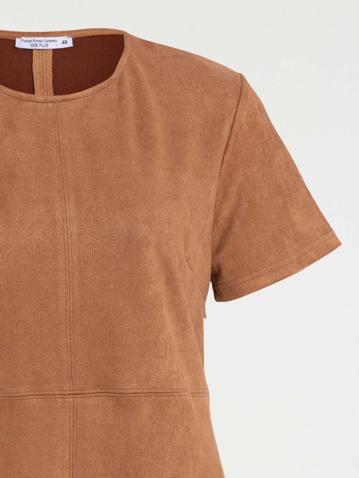 Robe suédine camel grande taille femme