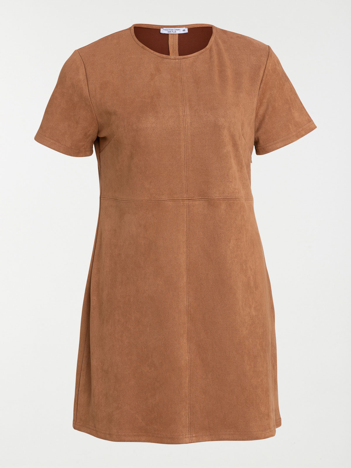 Robe suédine camel grande taille femme