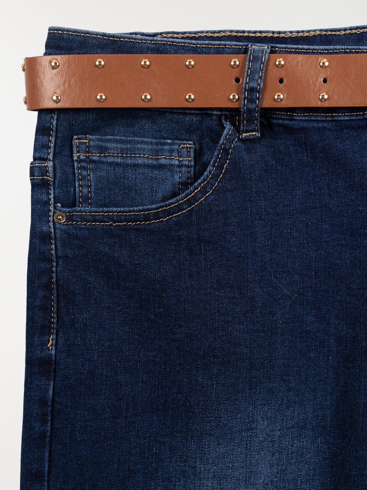 Jean droit ceinture grande taille femme