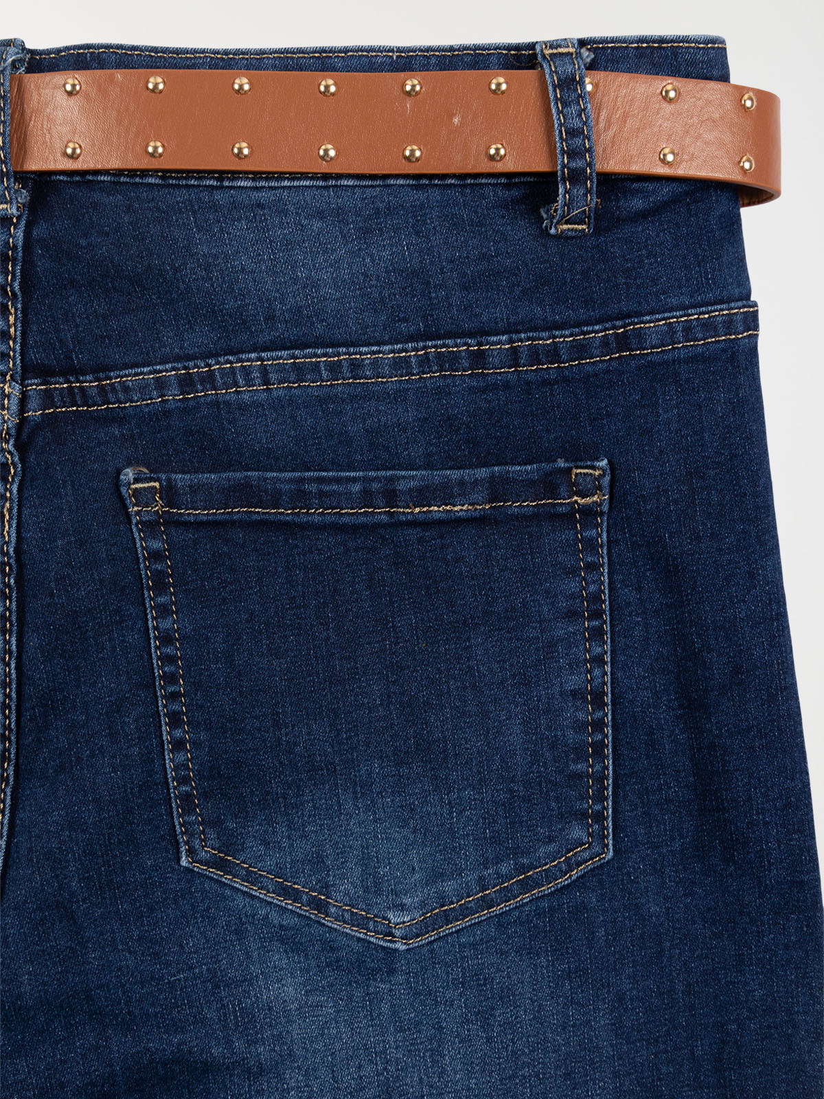 Jean droit ceinture grande taille femme