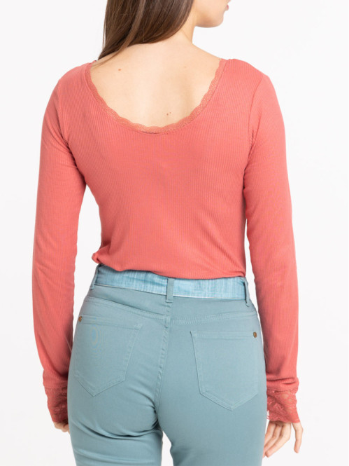 Tee-shirt orange minéral femme