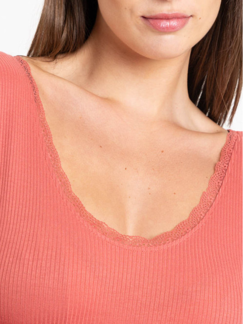 Tee-shirt orange minéral femme