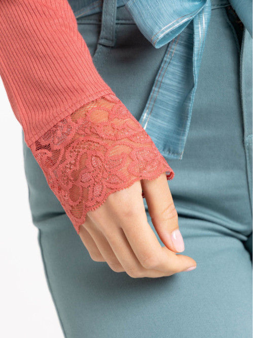 Tee-shirt orange minéral femme