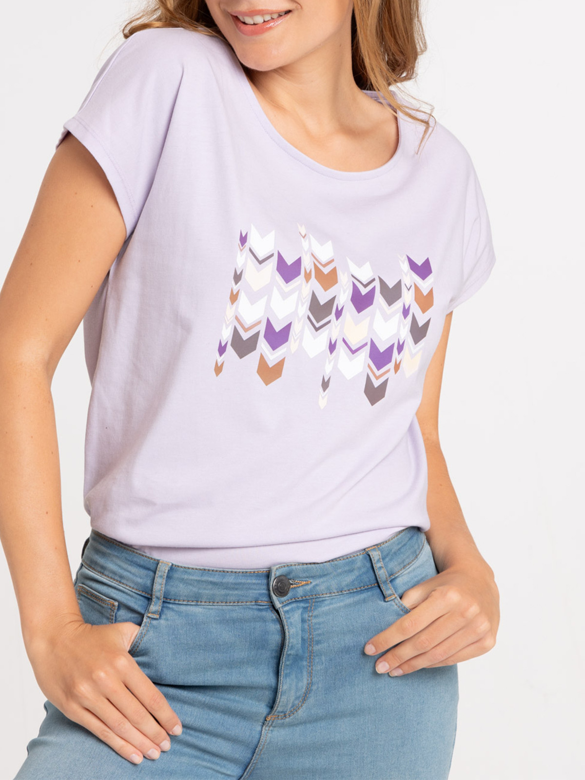 Tee-shirt orchidée motif ethnique femme