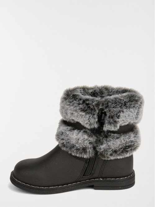 Bottine fourrée noire fille...
