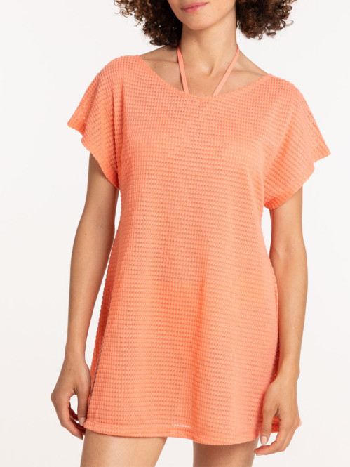 Robe de plage corail femme