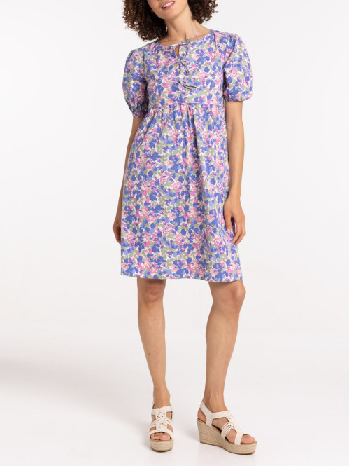 Robe fleurie noeuds femme