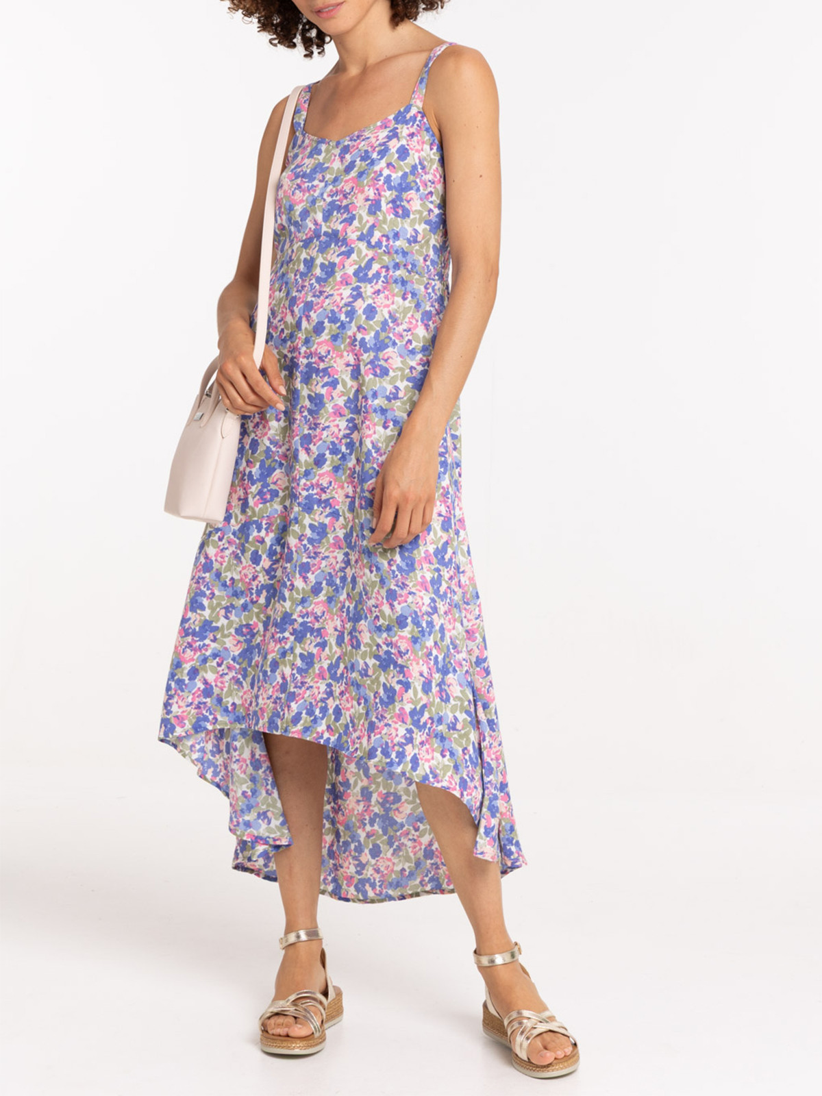 Robe longue imprimée fleurie femme