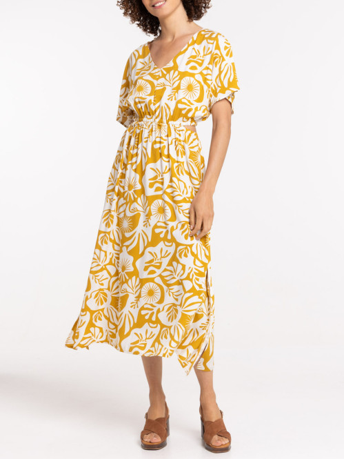 Robe longue imprimée femme