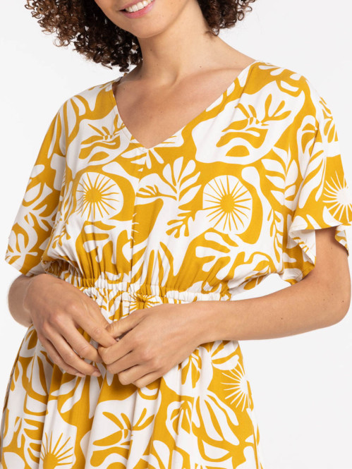 Robe longue imprimée femme