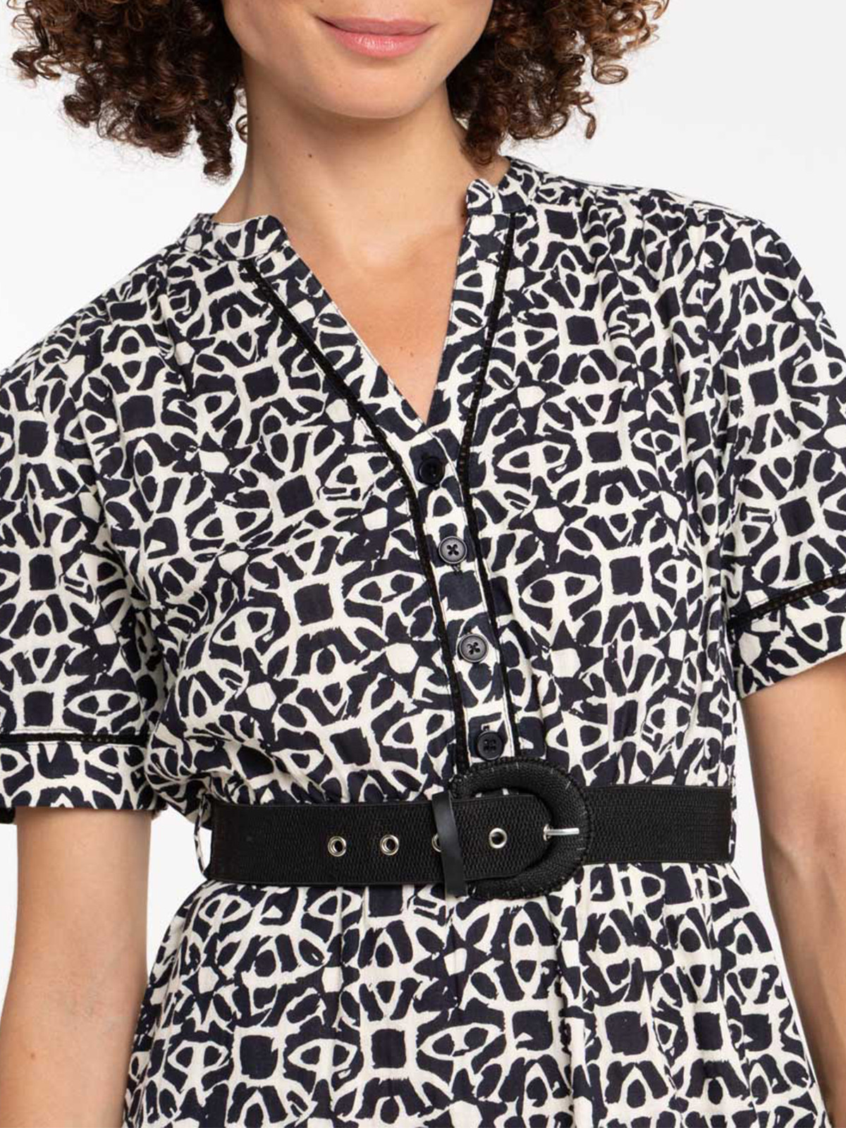 Robe imprimée avec ceinture femme