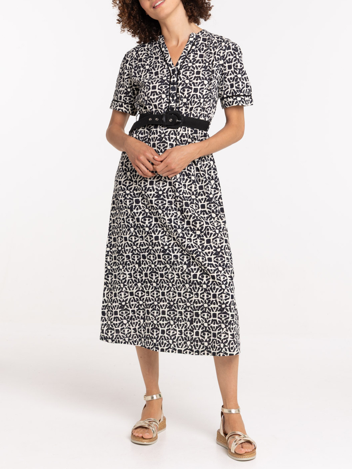 Robe imprimée avec ceinture femme
