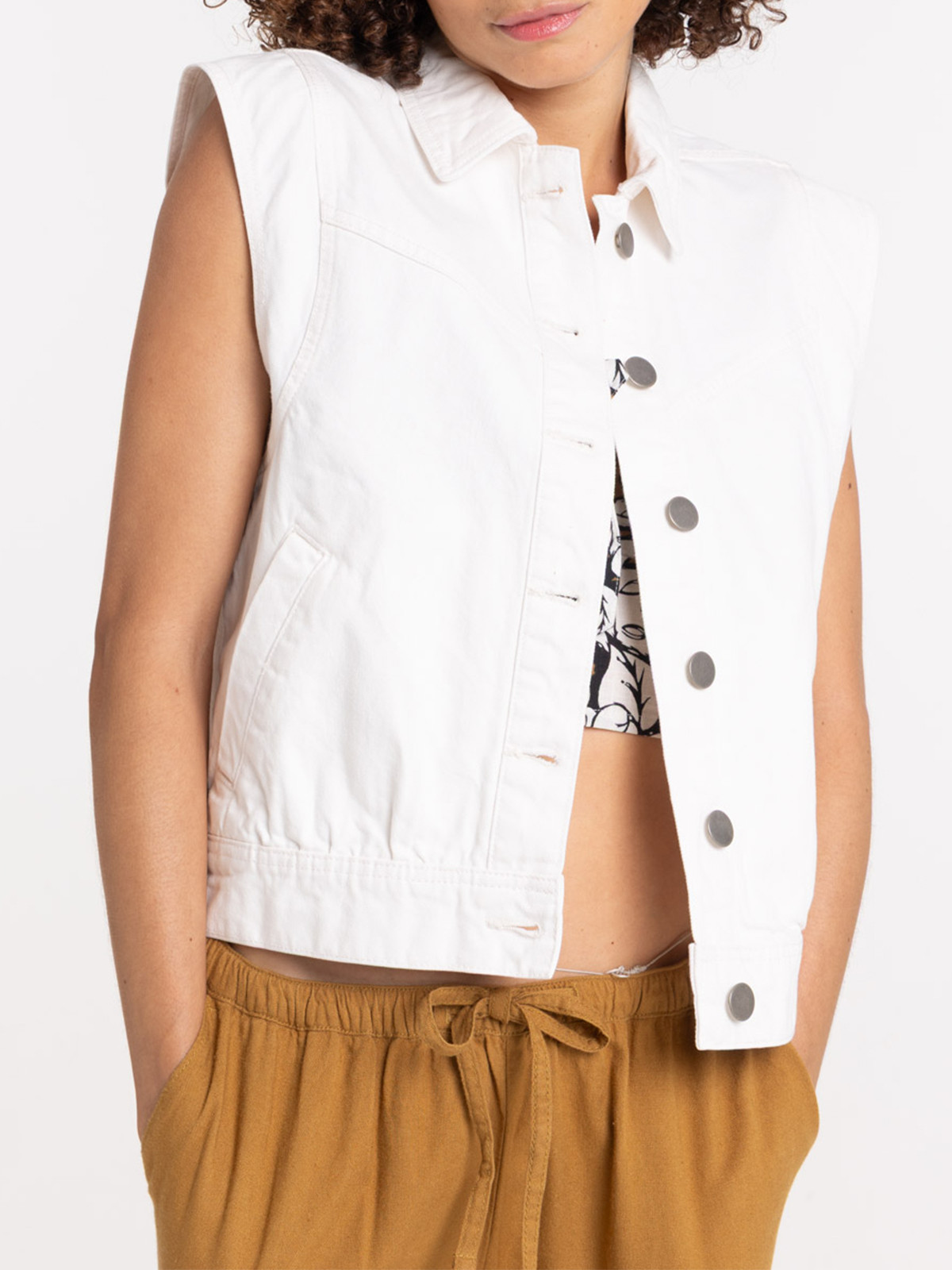 Veste sans manches écru femme Veste sans manches écru femme