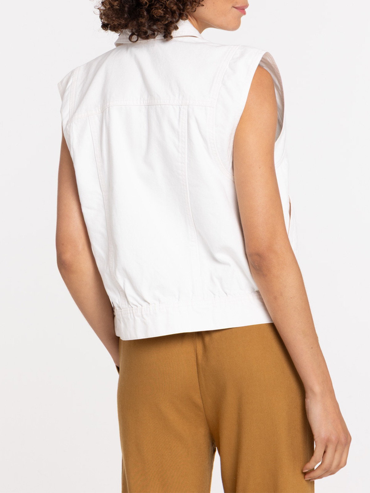 Veste sans manches écru femme Veste sans manches écru femme