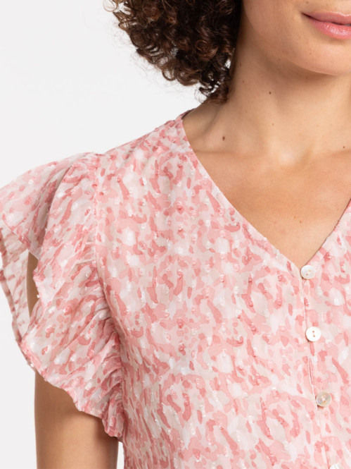 Blouse en voile imprimé femme