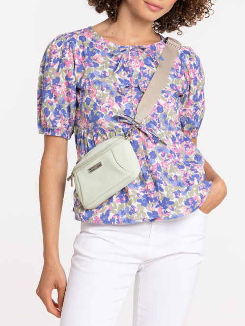 Blouse nouée fleurie femme