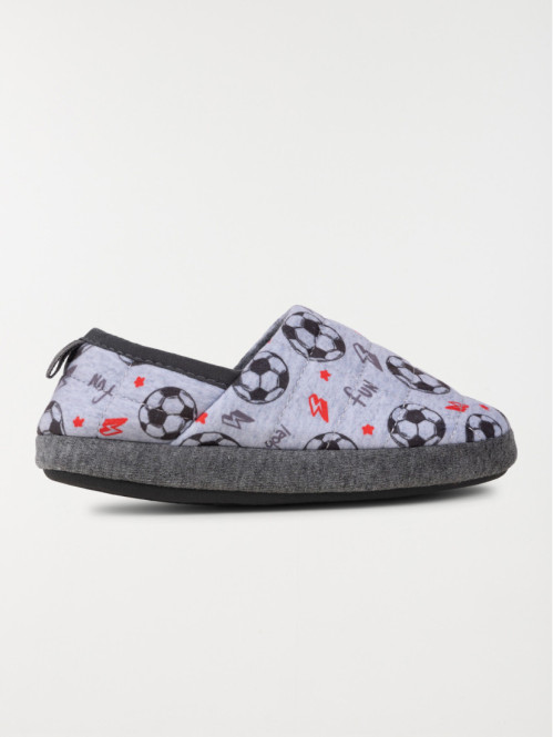 Chausson foot gris garçon (31-35)