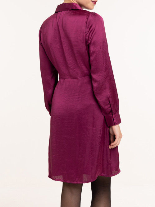 Robe satinée dark raisin femme