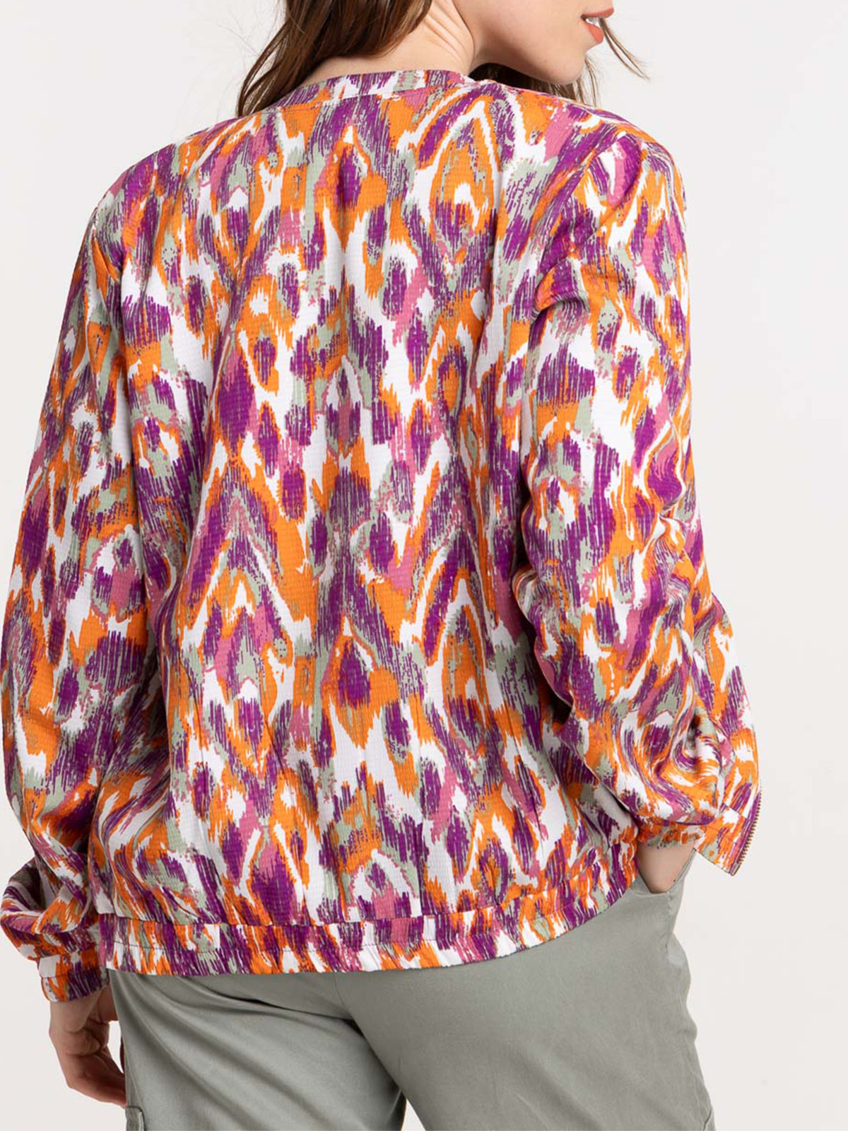 Veste teddy imprimé zippé femme Veste teddy imprimé zippé femme